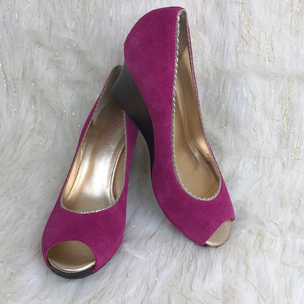 Lilly Pulitzer suede wedges